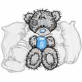 Teddy bear is sick machine embroidery design